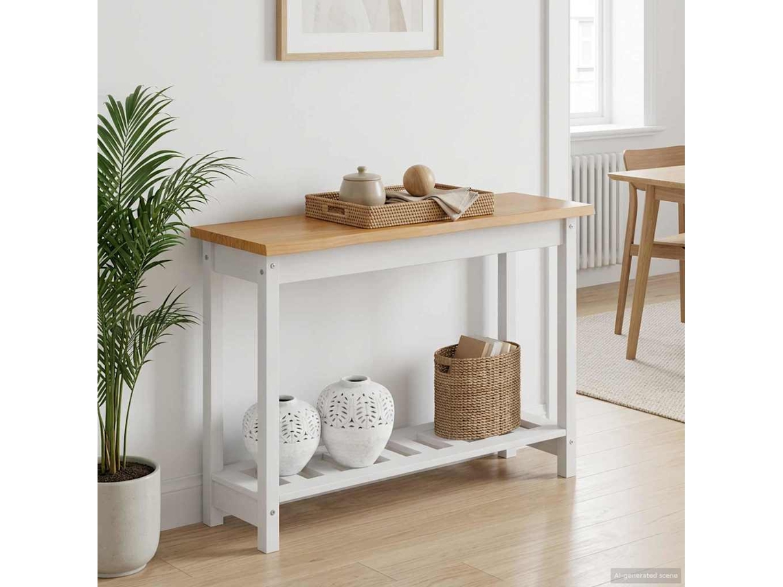 Vidaxl Aparador Ekai Branco 112 X 35 X 76 Cm Madeira De Pinho Maciça