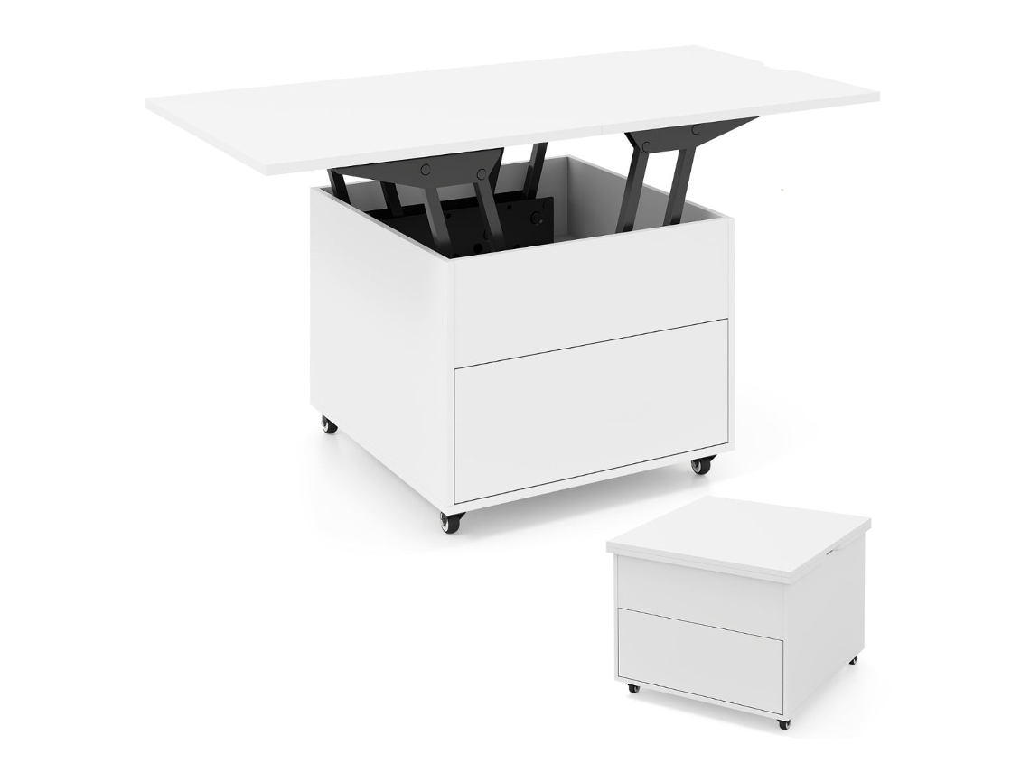 Mesa De Centro Com Tampo Elevável E Compartimento De Armazenamento