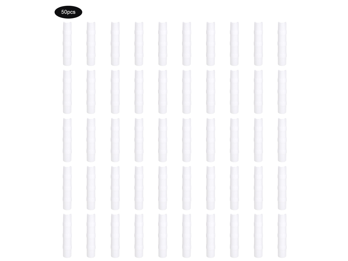 Kit 50pçs Conector Clamp Tubo Estufa Branca 8.5cm