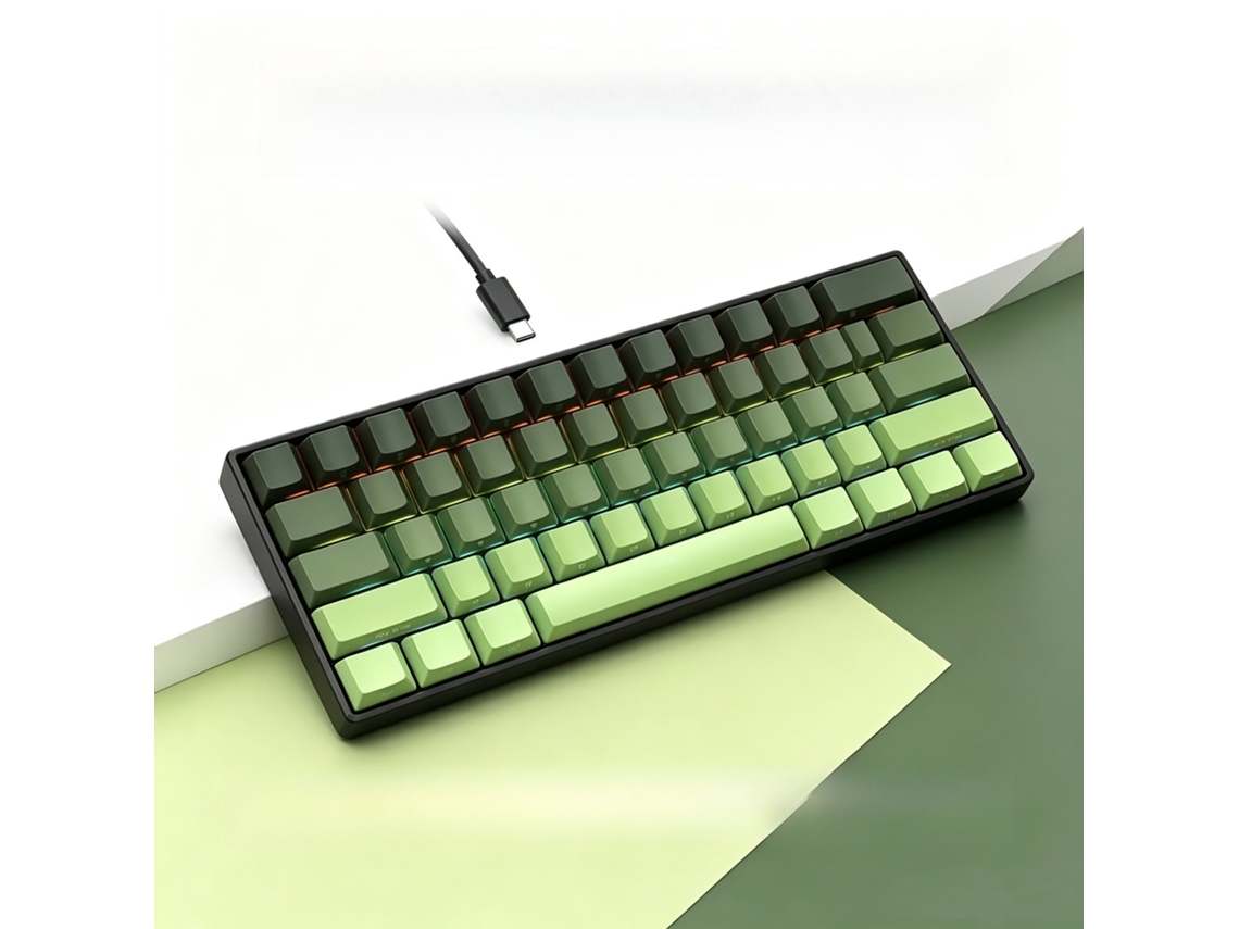 Teclado ultracompacto de 61 teclas com retroiluminação RGB, à prova d'água, ideal para PC, Mac, PS4 e Xbox One. Ciano Hexinyigjly