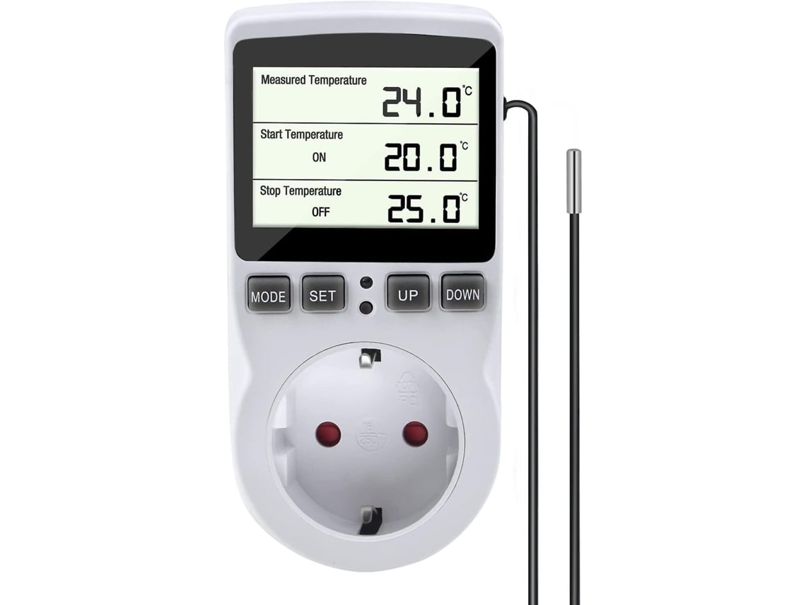 Tomada Termostato Com Sensor, Temporizador Digital Programável, Para Aquecimento E Aquários