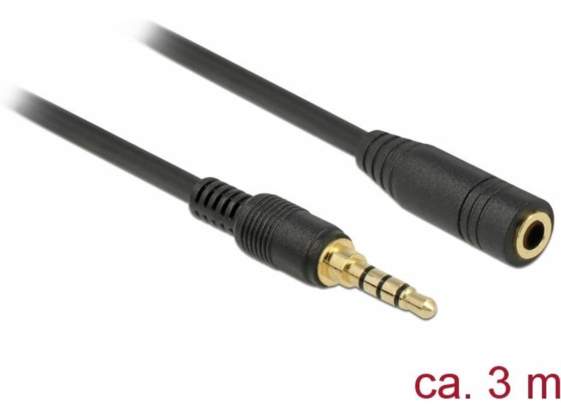 Cabo de Áudio DELOCK (Jack 3.5mm - 3 m - Preto)