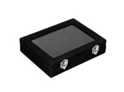 Caixa De Armazenamento Com 24 Compartimentos Para Decorações De Unhas Artísticas Anéis Rhinestones Pérolas (preto)