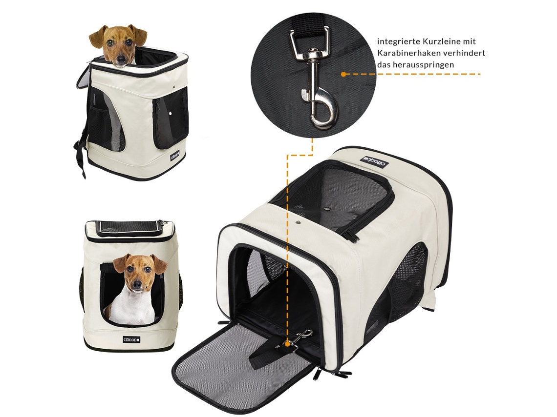 Mochila de Transporte para Animais de Estimação, Até 20 Kg, Bege AQUAFORGE