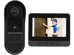 Campainha De Vídeo Sem Fio 8mp Com Ângulo Amplo 170° E Tela 4, 3 Polegadas, Visão Noturna Bidirecional, À Prova D Água