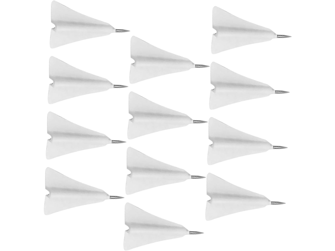 Tachinhas De Papel No Formato Aviãozinho, Pequenas E Delicadas, Da Abaodam, 12 Unidades, Feitas De Abs E Aço, Portáteis