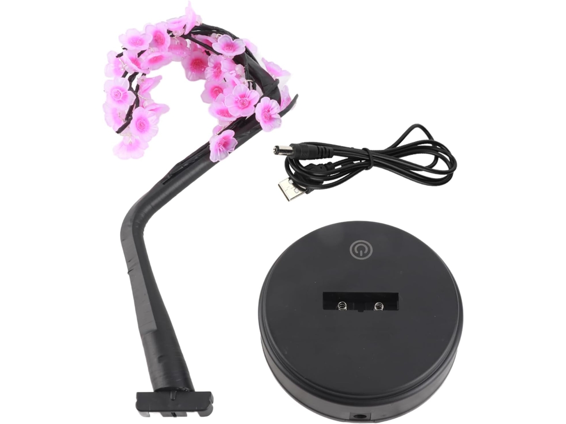 Luminária De Mesa Em Formato Árvore Com 35 Leds Flor Ameixa,