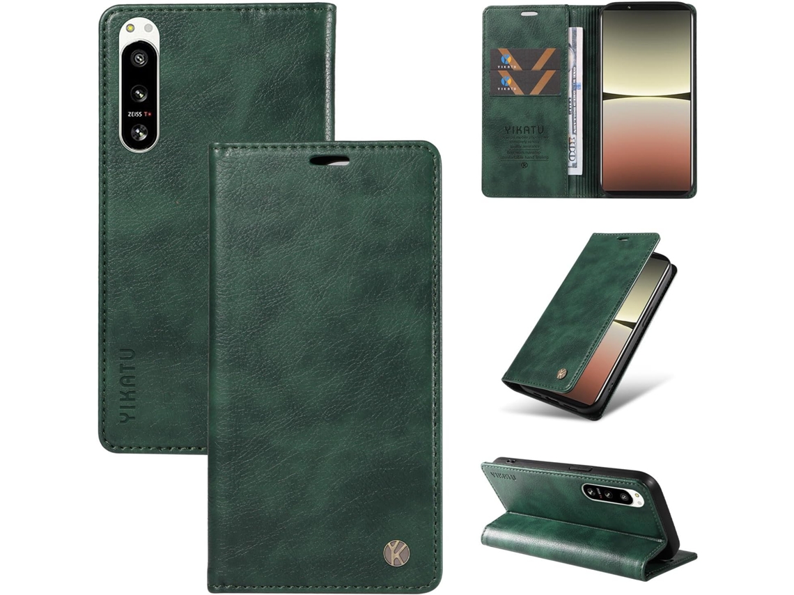 Capa Para Sony Xperia 5iv, Capa Carteira Flip Em Couro Pu Resistente A Impactos À Prova De Choque Porta Cartões