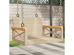Vidaxl Banco Baloiço 63x62x40 Cm Vime Pe Bege