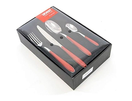 Talheres de aço inoxidável ABERT - RN94321N24 - 24 peças - Vermelho