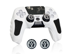 Capa De Silicone Para Controle Ps5, Com Capas De Joystick E Adesivo Para Touchpadczhhmart (branco)