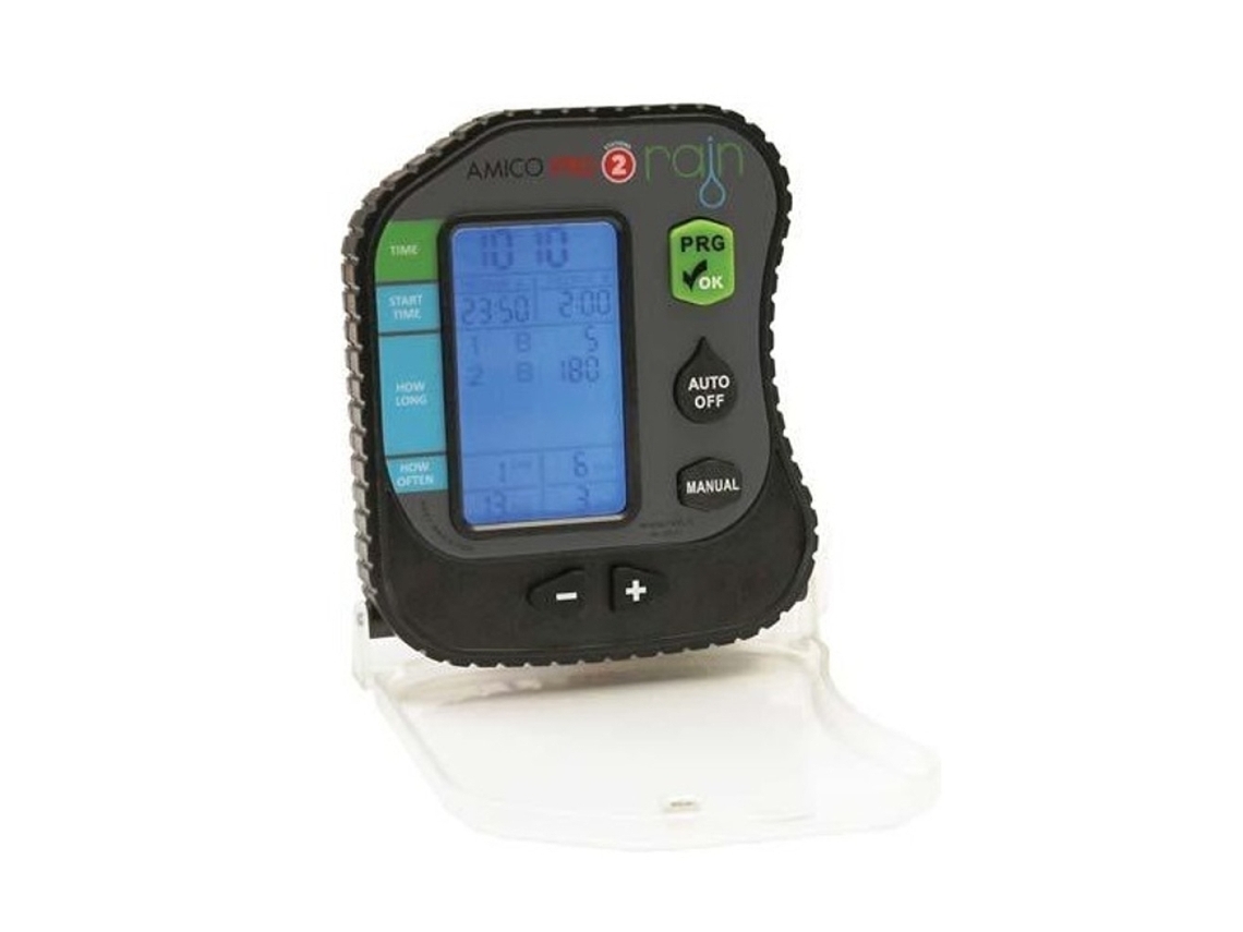 Controlador de irrigação RAIN Amico Pro2 de 2 zonas, alimentado por bateria e resistente à água (mesmas dimensões)
