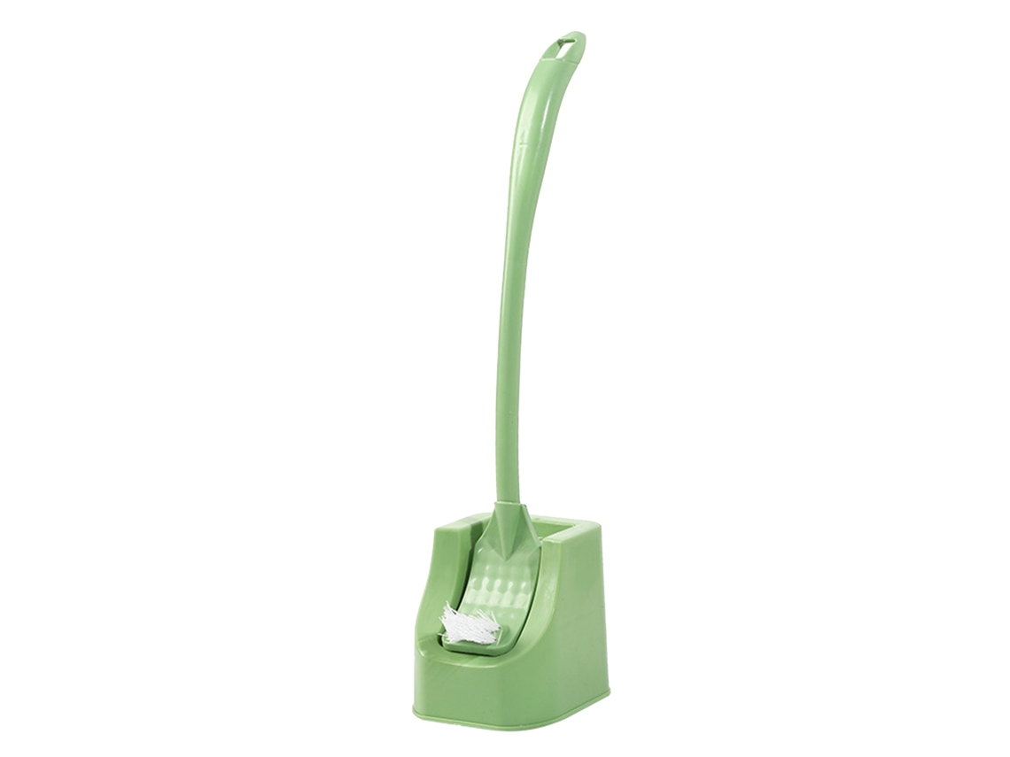 Pincel para vaso sanitário eficiente de parede com cabo longo e base conjunto verde