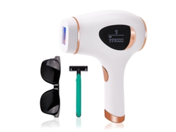 Depiladora Luz Pulsada YIZHOOD 999.990 Flashes Uso Doméstico para Mulheres 5 Níveis com Display Lcd Modos Manual / Automático Branco