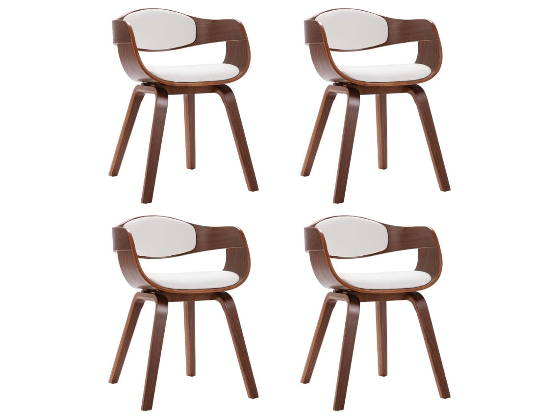 Cadeiras de Jantar 4 Pcs Madeira Curvada e Couro Artificial MAISON EXCLUSIVE