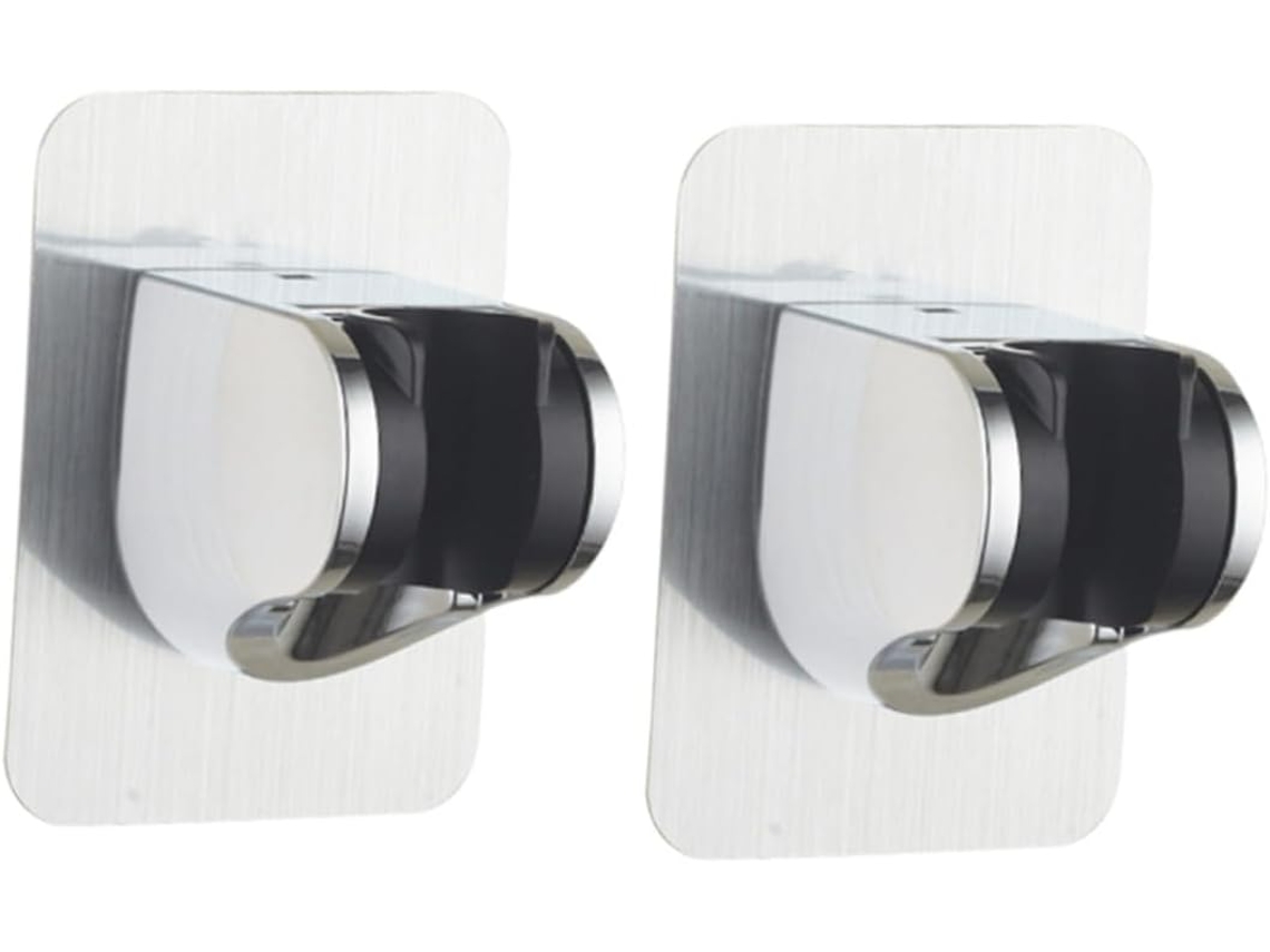 Suporte Para Chuveiro Em Abs Reforçado, 2 Peças, Com Ventosa Para Fixação, Ideal Para Acessórios De Banheiro