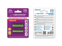 Pilhas Aaa ESPERANZA 1000mah para Lanterna, Mouse e Controle Remoto. (2 Unidades)