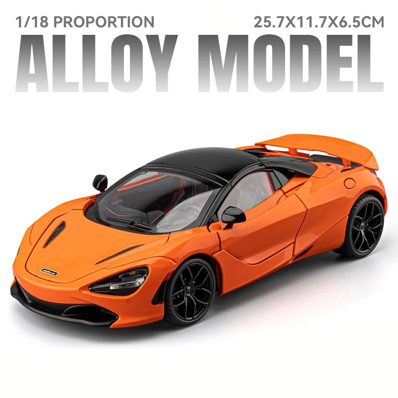 (laranja) Miniatura De Carro Supercarro Em Escala 1:18, Feita De Liga Metálica, Com Som E Luz.