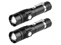 2 Peças Lanterna Recarregável Usb Led Tocha Para Caminhada Suporte Para Bicicleta SUNNY SPACES
