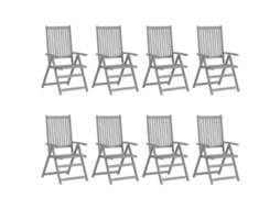 Maison Exclusive - Cadeiras Jardim Reclináveis C/ Almofadões 8 Pcs Acácia Cinzento