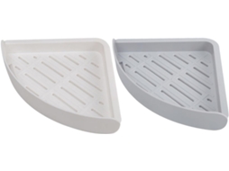 Conjunto De 2-prateleiras Canto Parede Em Plástico Para Banheiro