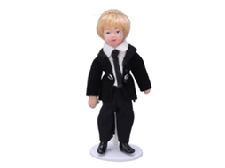 Mali boneca de Menino em Miniatura Escala 1:12 com Articulações Móveis para Casa de Bonecas