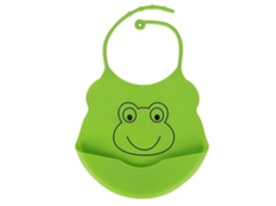 Primerox babador Impermeável Bebê com Padrões de Animais Fofos Silicone Lavável Azul