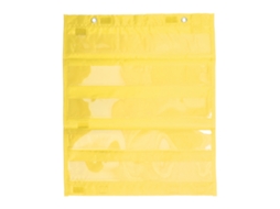 Quadro de Bolsos Magnéticos ATS para Estudantes, 5 Fileiras de Bolsos Transparentes para Horários e Atividades Escolares, Amarelo