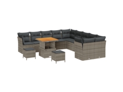Conjunto 13 Conjunto De Sofá De Jardim Vidaxl Cinzento Vime Pe (80 X 80 X 71 Cm)