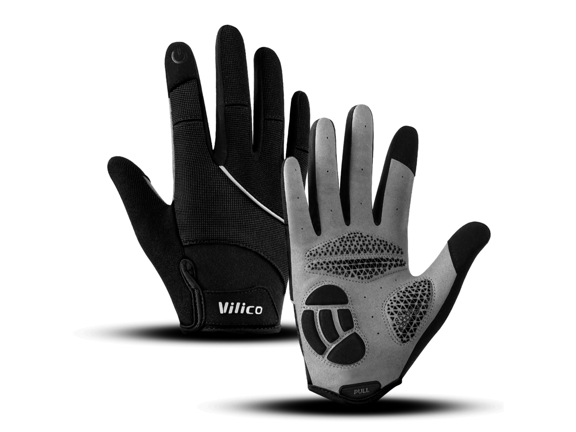 Luvas Unissex para Ciclismo e Caminhadas Ao Ar Livre, Grossas, Respiráveis, Antiderrapantes e com Absorção de Impacto. MDUG (preto Xl)