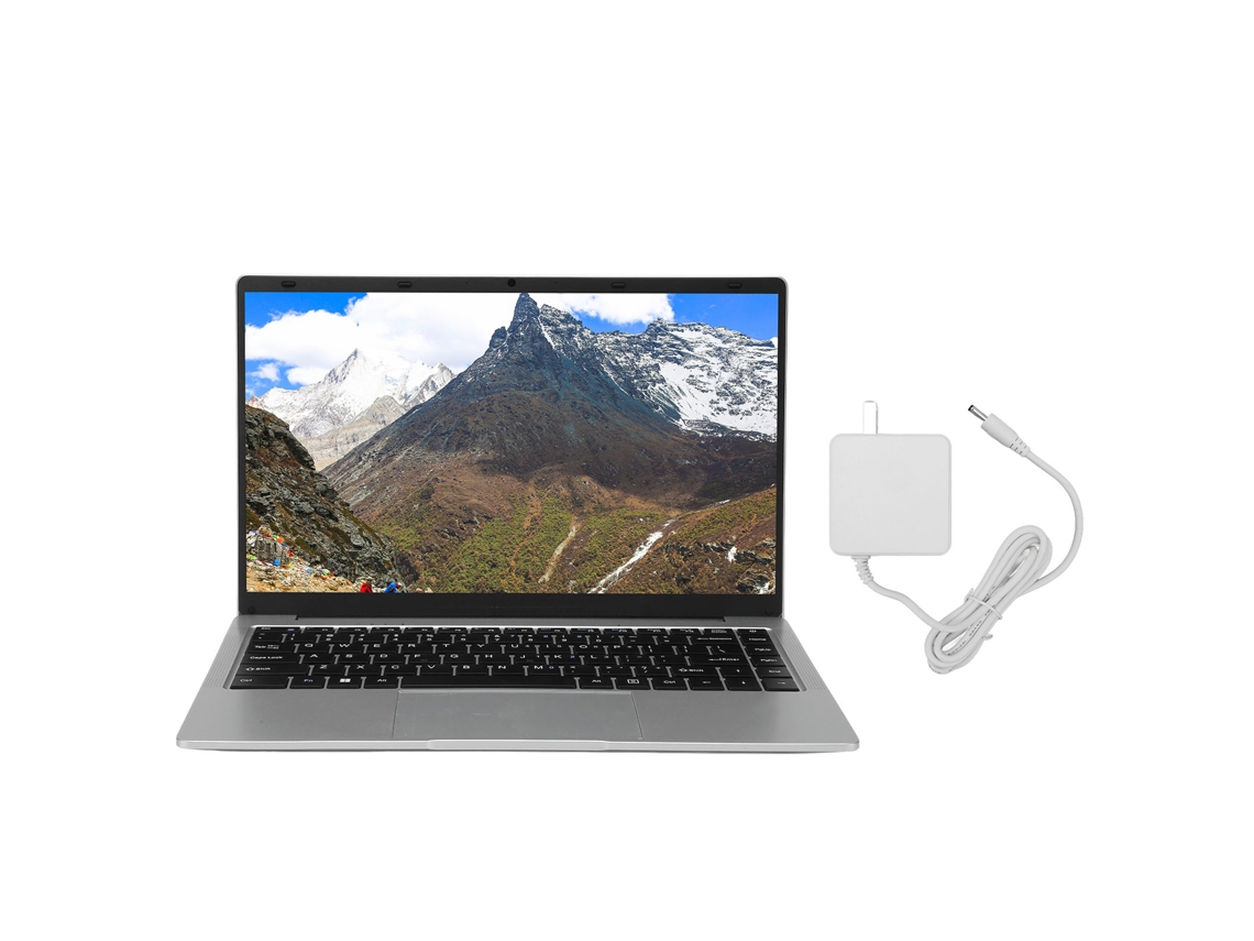 Laptop Windows 11 de 14 polegadas, 6 GB de RAM, tela HD 1920 x 1080, teclado touchpad, tomada elétrica 100 V/240 V EUA