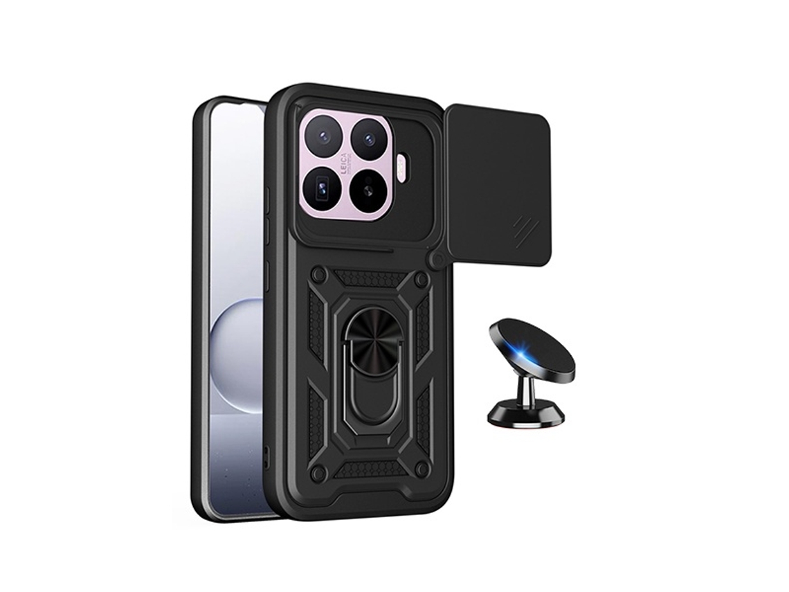 Kit Suporte Magnético Capa Magnetic Slide Window Phonecare Para Xiaomi 17t Pro 5g - Preto