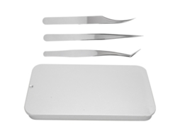 Conjunto De Pinças Para Alongamento De Cílios Dolphinshaped Prata 3 Peças Ferramenta Easy Fannning