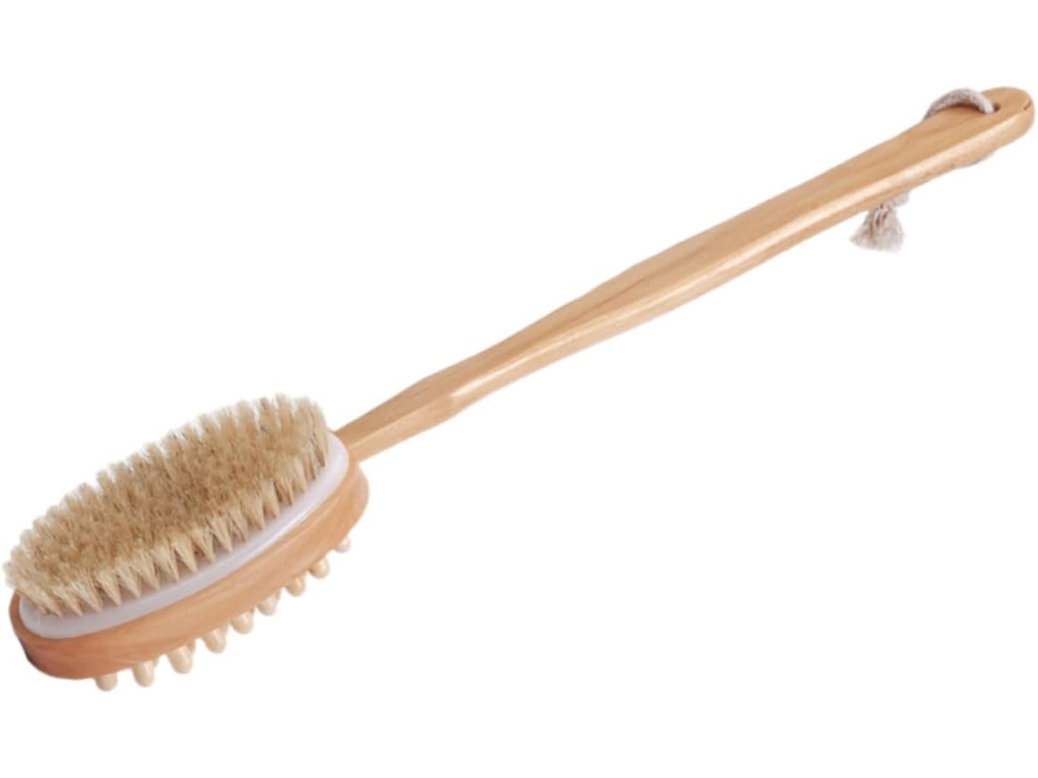 Escova De Banho Fomiyes Com Cabo Longo Para Corpo E Costas, Escova Esfoliante E De Limpeza Com Alça Para Pendurar
