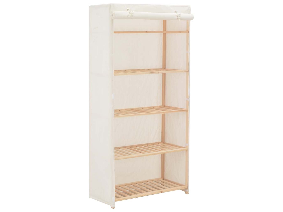 Vidaxl Roupeiro 79x40x170 Cm Tecido Branco