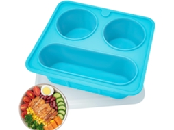 Recipiente Hermético De Silicone Para Lanches Com 3 Compartimentos