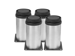4 Patas Redondas Ajustáveis De Aço Inoxidável Para Sofá, Tv, Mesa, Móvel, 50 X 100 Mm