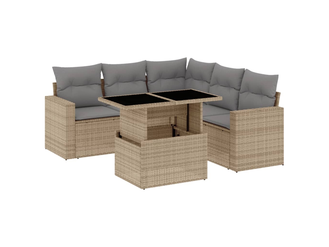 Garden Sofa Set, Garden Sofa Sets Vidaxl Bege Rattan / Vime (n/a)