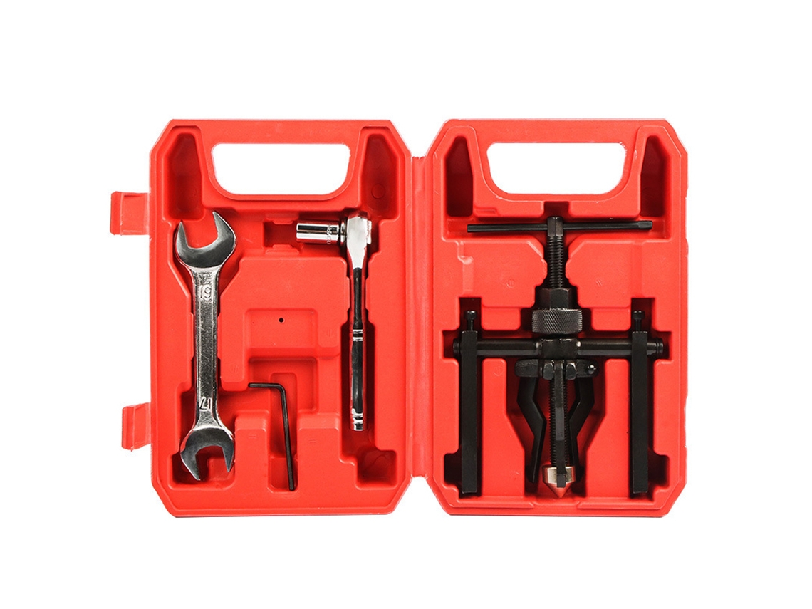 Extrator de rolamentos de motocicleta de 3 garras, ferramenta de reparo com caixa de armazenamento, 5 peças
