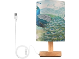 Abajur De Cabeceira Com Penas, Portas De Carregaje USB C, Luminária De Mesa Cabeceira, Luminária De Leitura Led, Base
