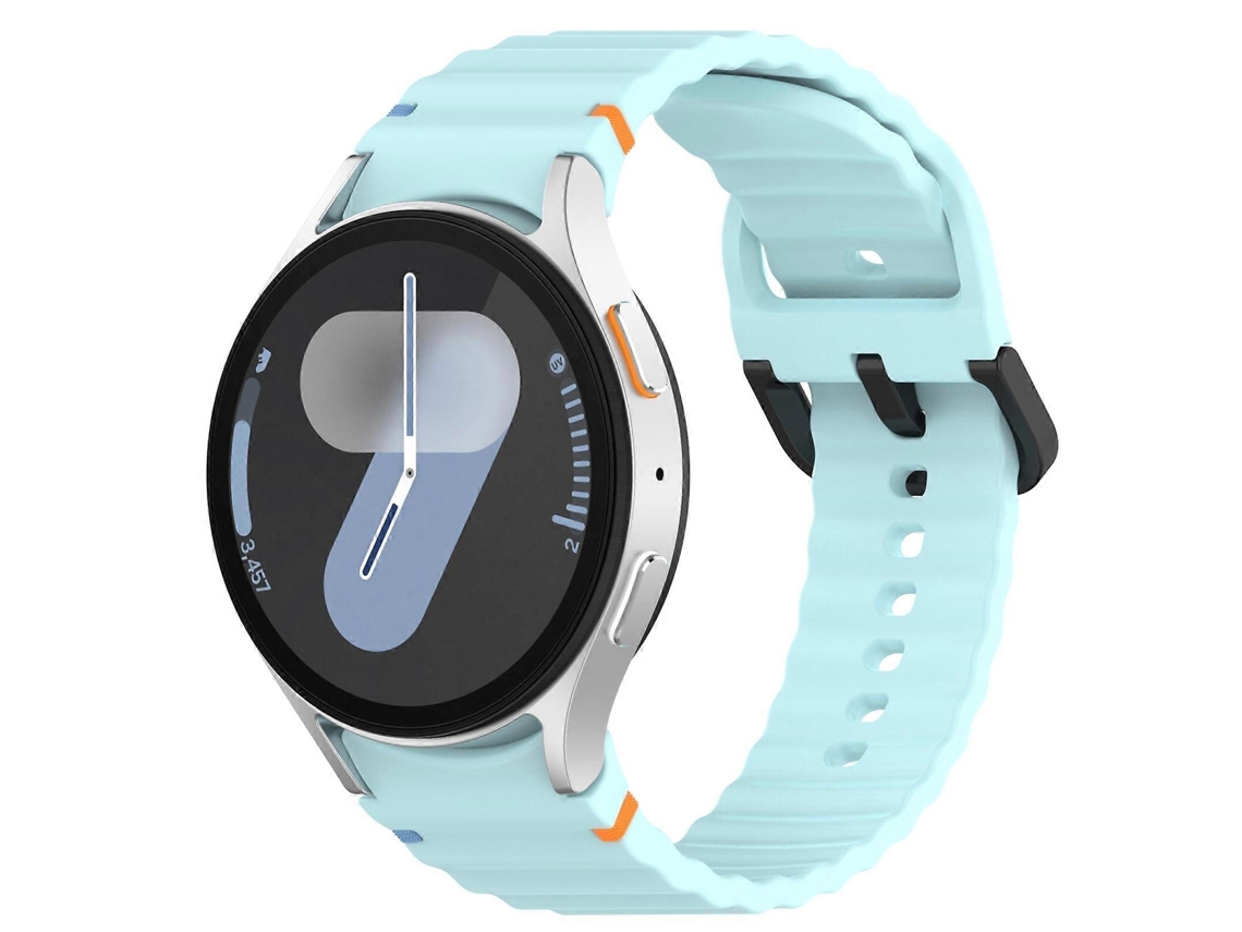Pulseira De Silicone Preta Com Fivela E Textura Ondulada.