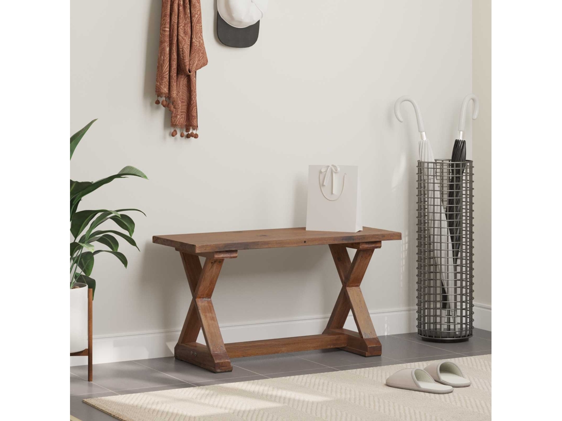 Vidaxl Banco Natural 85 X 35 X 46 Cm Madeira Recuperada Maciça