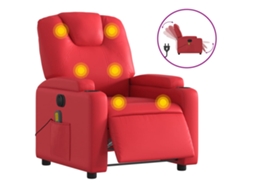 Electric Massage Recliner Chair, Electric Massage Recliner Chairs Vidaxl Vermelho Couro Artificial