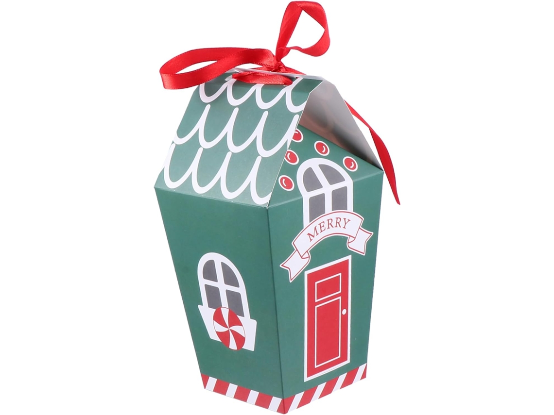 Conjunto De 10 Sacolas De Papel Natalinas Para Lembrancinhas E Doces, Com Design Festivo E Ecológico Gokoco