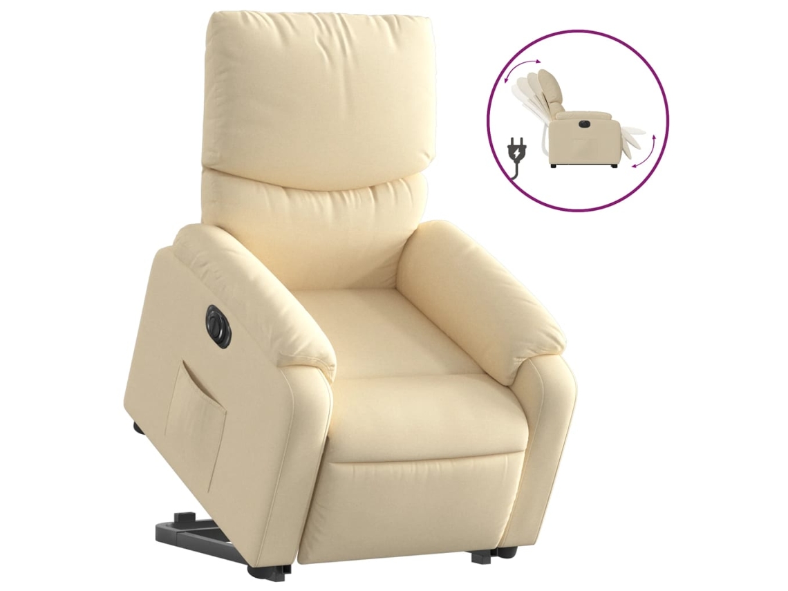 Electric Stand Up Recliner Chair, Electric Stand Up Recliner Chairs Vidaxl Creme Tecido