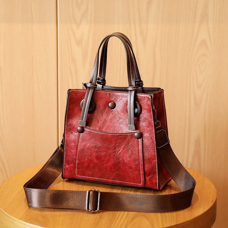 (1638-vermelho) Bolsa Feminina Vintage, Bolsa De Luxo De Alta Qualidade, Bolsa De Ombro Feminina