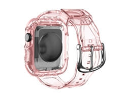 Lurelia Para Apple Watch Series 10 42mm Padrão De Onda Caixa Relógio Tpu Integrada Pulseira Ajustável