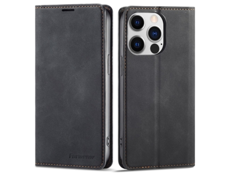Capa Quedas Para Iphone 14 Pro Max Forwenw Pele Sintética Preto