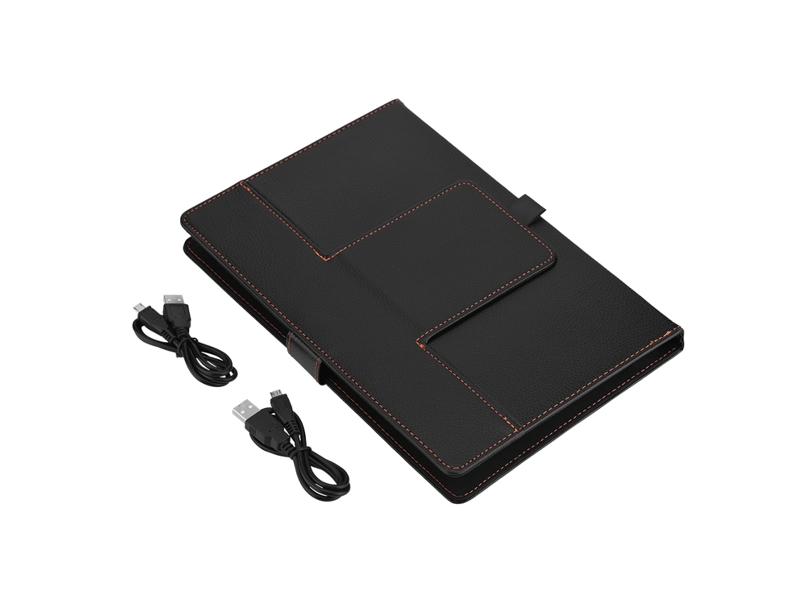 Teclado Sem Fio Bluetooth Alumínio Dividido Capa Couro | LAXISCREED