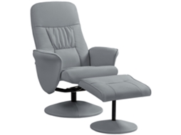 Conjunto de 2 Poltronas Reclináveis com Apoio para os Pés, altura ajustável, Cinza Claro ORBITRA COMMERCE